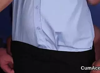 frisky bombshell swallows cum in bukkake blowbang