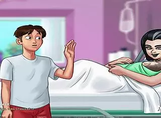 summertime saga character gets sucked off in game scene