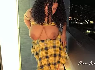 busty bitch sucked me off on balcony, but i moaned too loud oops