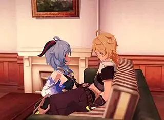 Bell and Ganyu from Genshin Impact in Hentai Style