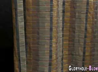 asian teen working a huge black dick at gloryhole.