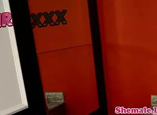 Bathing Solo Shemale Jerks Off And Masturbates