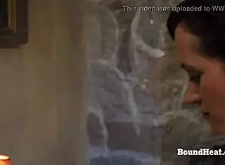 bound lesbian taken from behind with strapon