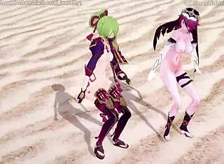 Genshin Impact MMD: Rosaria, Kuki, and Shinobu in Rockabye