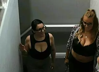 Paris Knight and Monica Hope caught fucking in the office! They blow and doggystyle their small dick boss to save jobs!