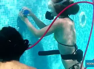 swimming turns wild with minnie manga and candy banging