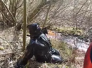 Brutal Femdom in Latex Outdoor with Rich German Mud Play