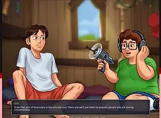 Blonde gets facial in summertime saga party 😎