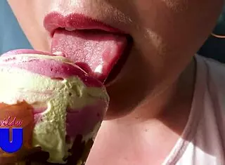 ice cream sucking with a sexy twist