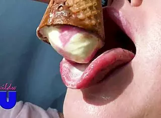ice cream sucking with a sexy twist