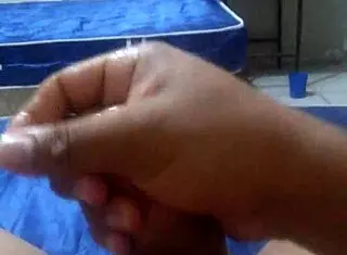 Enjoying a hot solo masturbation.