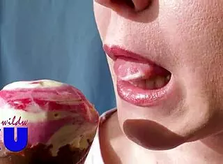 ice cream sucking with a sexy twist