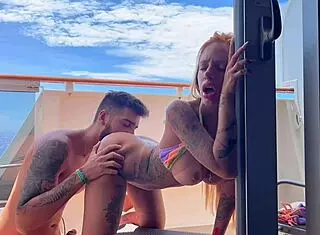 end of year cruise adventure on board with kevlyn santos on the cabin balcony