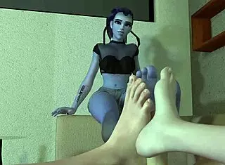 Overwatch Parody Features Triple Footjob and Intense Fucking