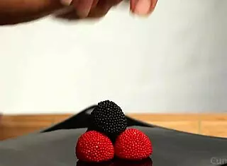 I love watching cum drip on candy berries after a hot CFNM handjob session.