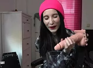 German Lou Nesbit Lia Louise swallows own cum