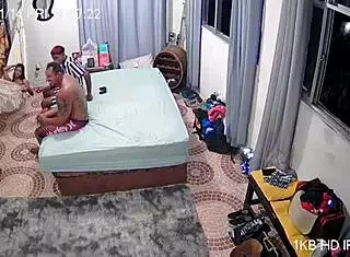 Home webcam shows big tits and monster cock