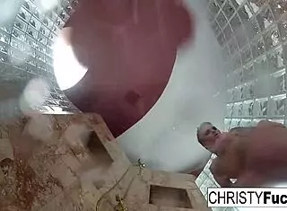 Shower fun with Christy Dahlia and Ivan.