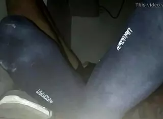 blue sweaty socks and barefeet with cumshot?