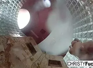 Shower fun with Christy Dahlia and Ivan.