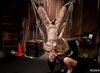 Alt slave gets rough spanking in dark dungeon