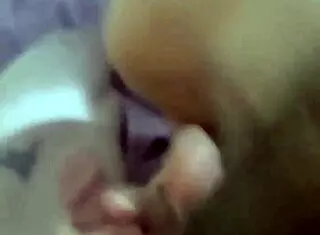 Wife sucks and licks balls for cumshot