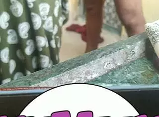 amateur maid gets creampie in kitchen after bent over