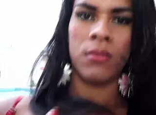 Latina transsexual Lins takes a powerful bareback anal pounding outdoors