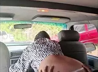 young chick gets fingered and oral in public parking lot sex