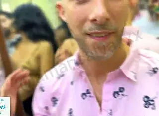 Threesome with slut features double penetration after disco