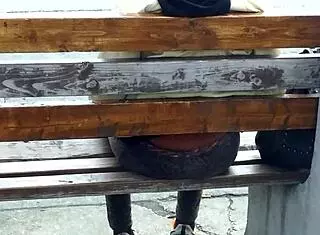 Bus stop skinny ebony shorty flashing butt cleavage