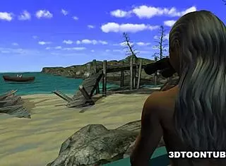 Foxy 3D Lesbian Babe Gets Licked On Boat!