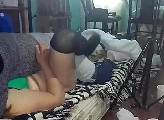 My Girlfriend in Green Panties Missionary Fuck!