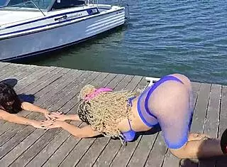 Brunette milf dances with big tits, leading to oral and cumshot with friend