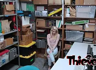 hot blonde teen banging for freedom in shop