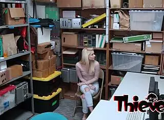 hot blonde teen banging for freedom in shop