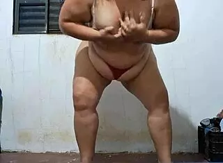 latina wife shakes her big ass for husband