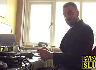 busty sub milf ass destroyed before having a taste of cum