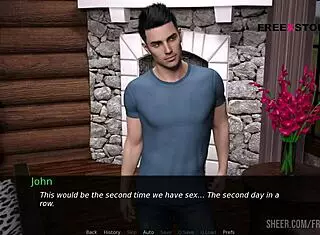 Fifth intimate encounter – John penetrates Lizzie in vaginal and anal openings and receives oral from her. Evening sunlight estate