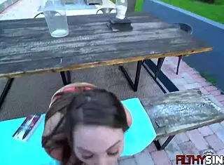 Taylor Pierce gets fucked outdoors by stepbrother Tyler Steel