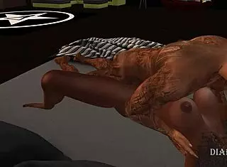 i love this ole black majic with tits and pussy in 3d cartoon