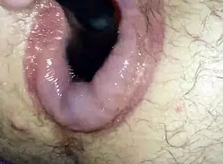 Feeling intense pleasure fucking my puffy man pussy with a toy