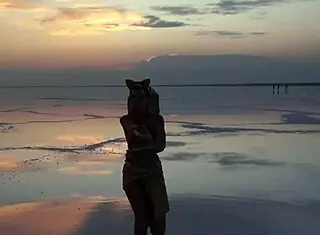 Dancing under pink sky with white salt vibes! 😊