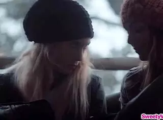 Runaway chick eating her BFFs pussy with licking and face sitting