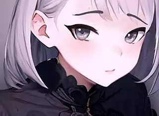 Anime girl jerks off a big cock in POV view