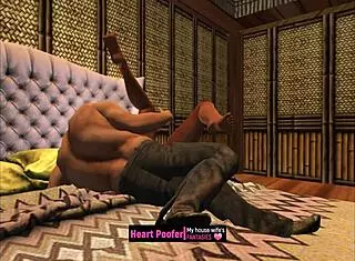 The mechanic sent my husband to buy some spare parts for the cartoon sex scene