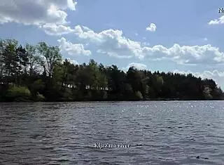 Natasha strips on raft with hairy charm!