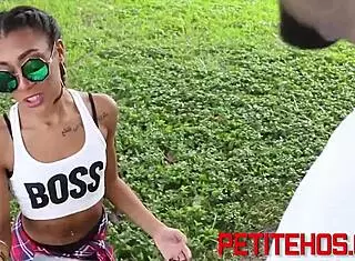 Tiny Black Flexible Teen POUNDED Hard After SUCKING Cock