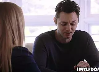 busty milf cums hard on the studs shaft as he pumps hard from behind