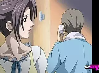 Step mom and son discovered in uncensored hentai scene